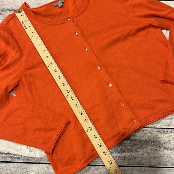 J. Jill Cardigan Sweater Crystal Buttons Coral Color Sz M - Picture 5 of 5